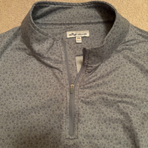 Men's Peter Millar Quarter Zip EMBROIDERED SLEEVE Mixed Drink Pattern XXL - Picture 2 of 5